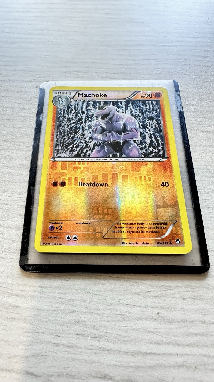 Machoke Pokemon Reverse Holo Fighting Card Year 2014 (6385)