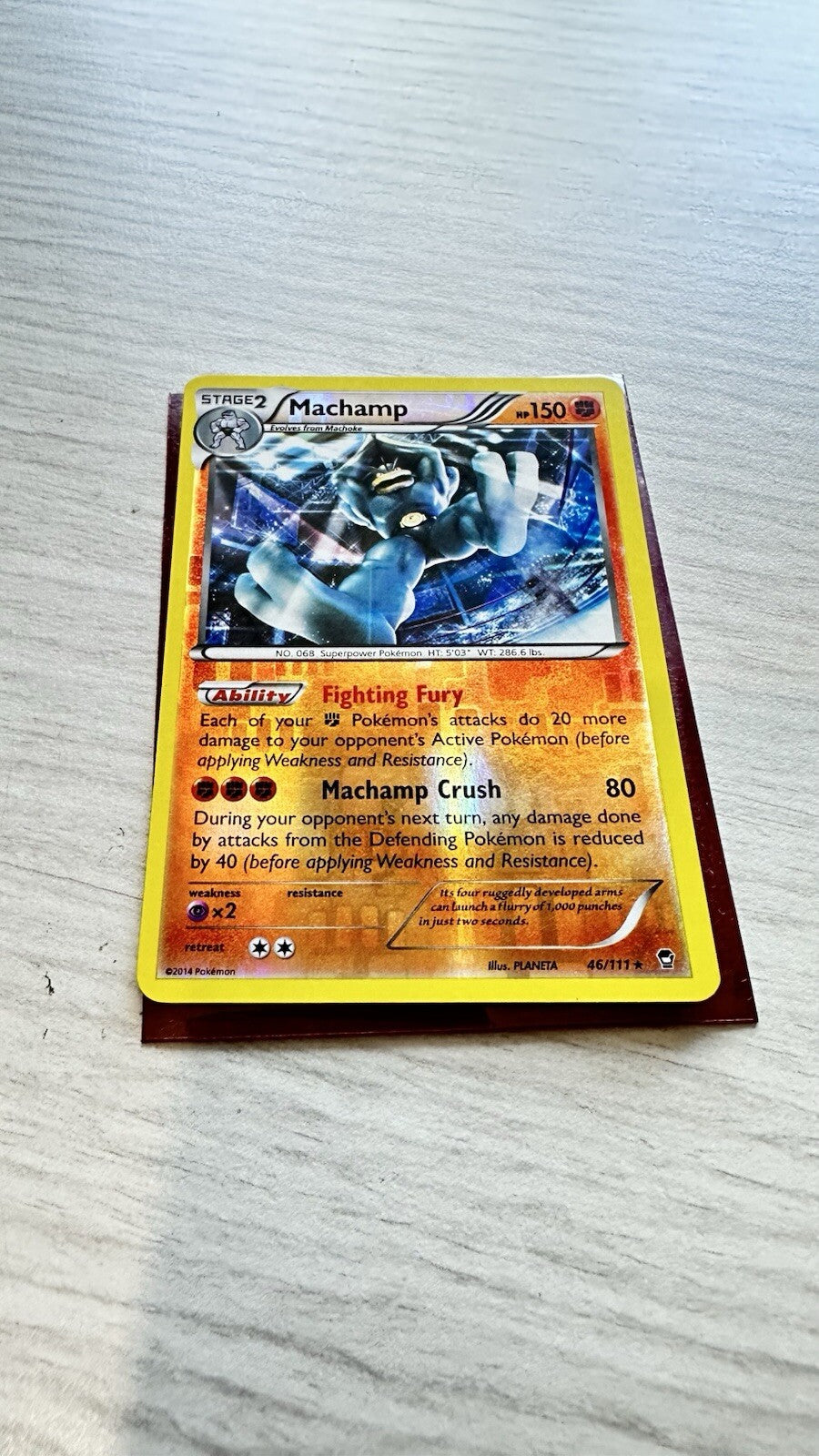 Machamp Pokemon Reverse Holo Fighting Card Year 2014 (6385)