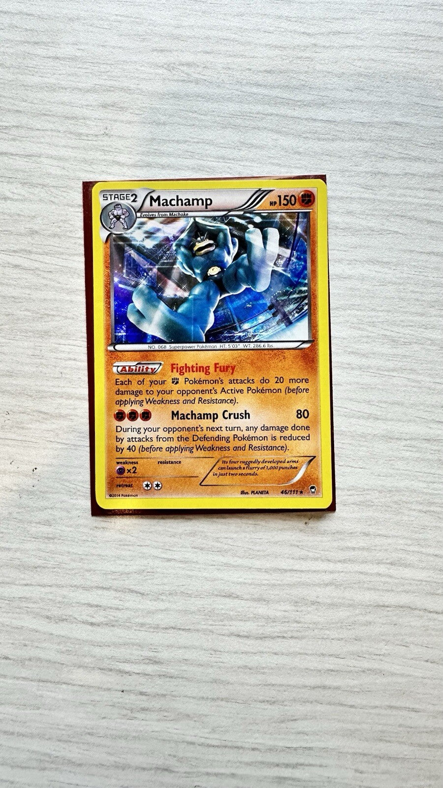 Machamp Pokemon Holo Fighting Card Year 2014 (6385)
