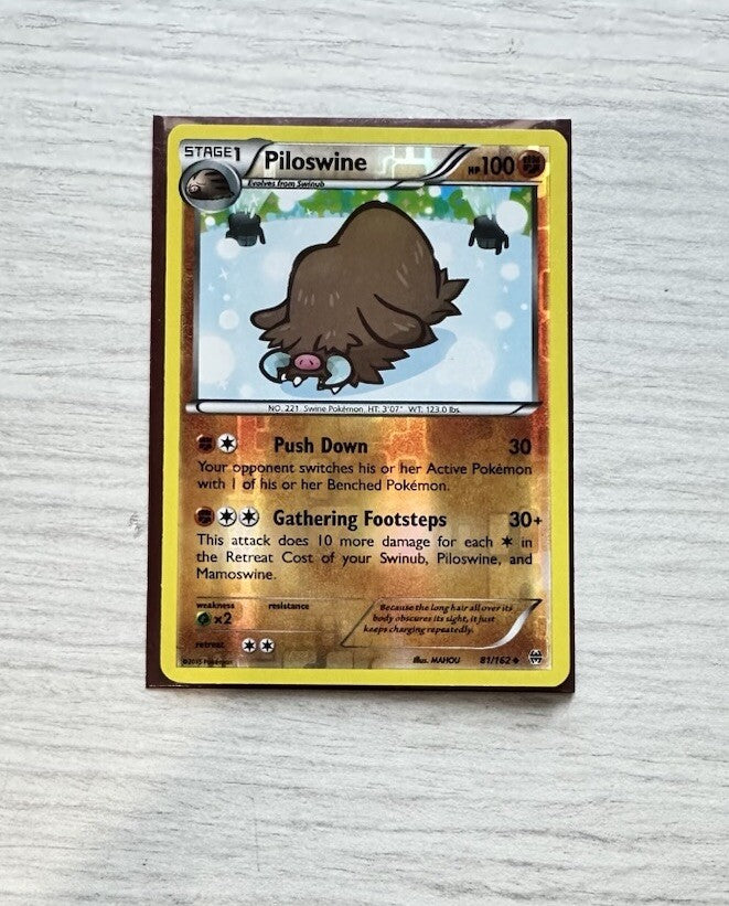 Piloswine Pokemon Reverse Holo Fighting Card Year 2015 (6385)