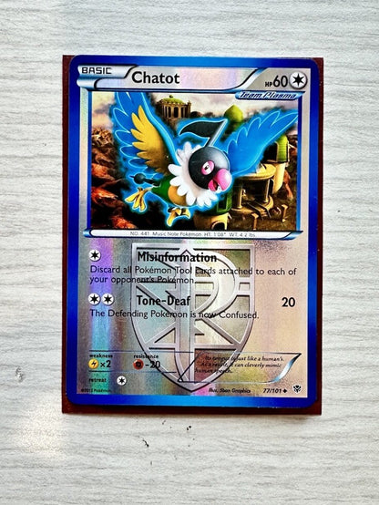 Chatot Pokemon Reverse Holo Normal Card Year 2013 (6385)