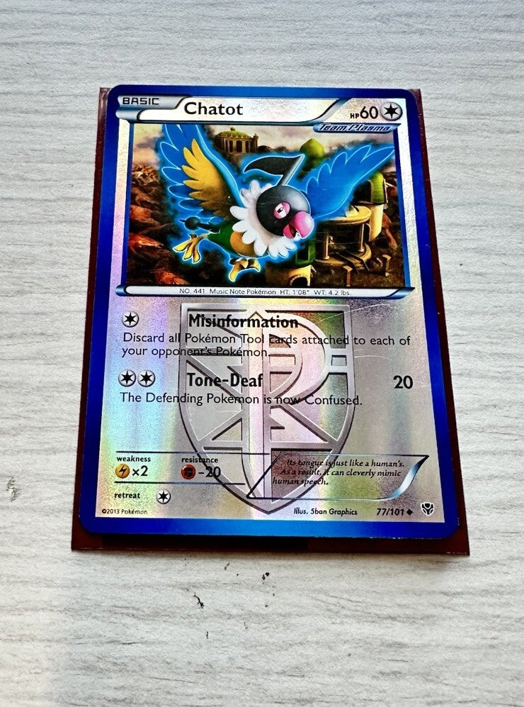 Chatot Pokemon Reverse Holo Normal Card Year 2013 (6385)