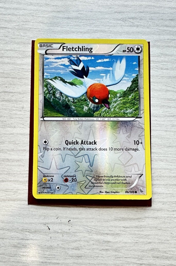 Fletchling Pokemon Reverse Holo Normal Card Year 2014 (6385)