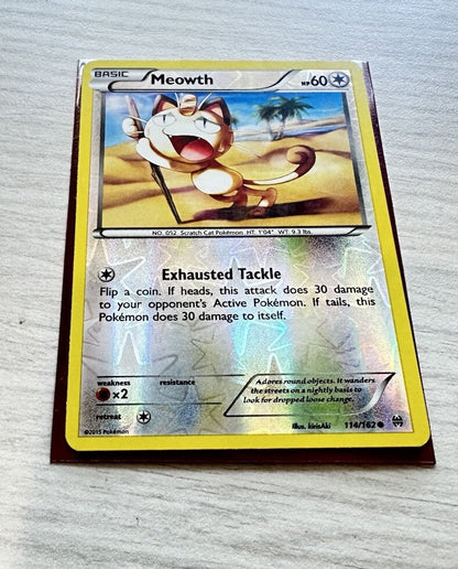 Meowth Pokemon Reverse Holo Normal Card Year 2015 (6385)