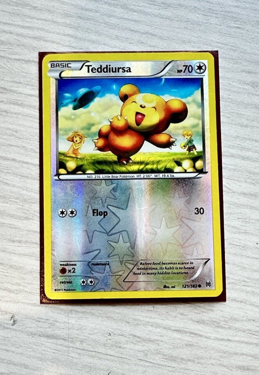 Teddiursa Pokemon Reverse Holo Normal Card Year 2015 (6385)