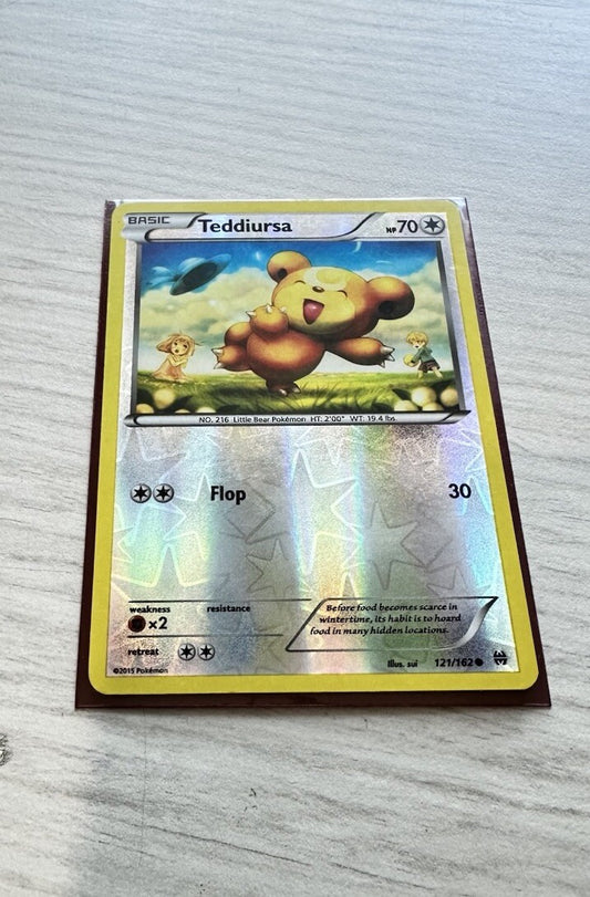 Teddiursa Pokemon Reverse Holo Normal Card Year 2015 (6385)
