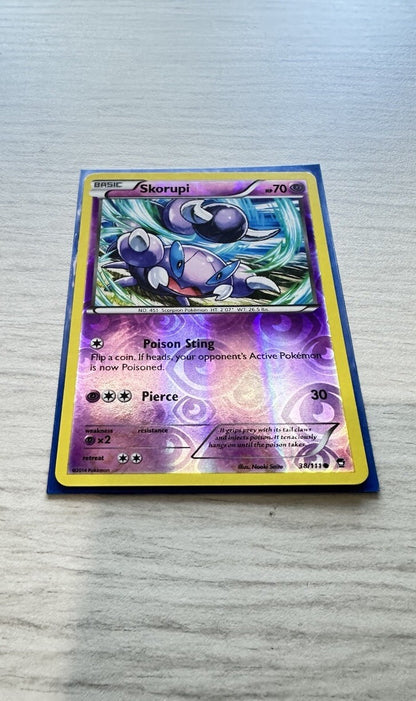 Skorupi Pokemon Reverse Holo Psychic Card Year 2014 (6385)