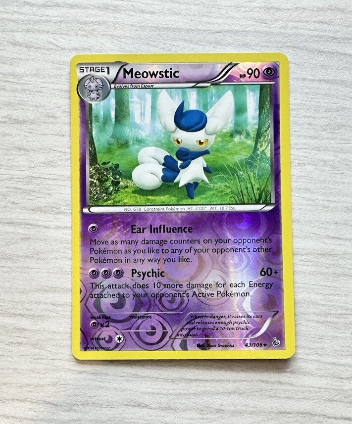 Meowstic Pokemon Reverse Holo Psychic Card Year 2014 (6385)