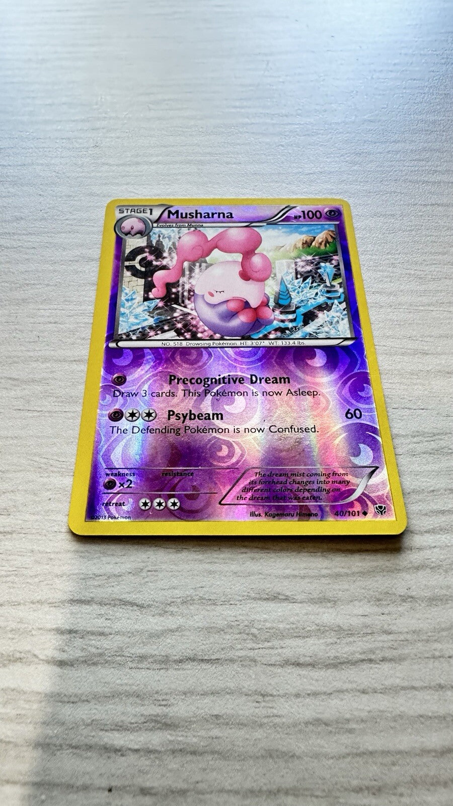 Musharna Pokemon Reverse Holo Psychic Card Year 2013 (6385)