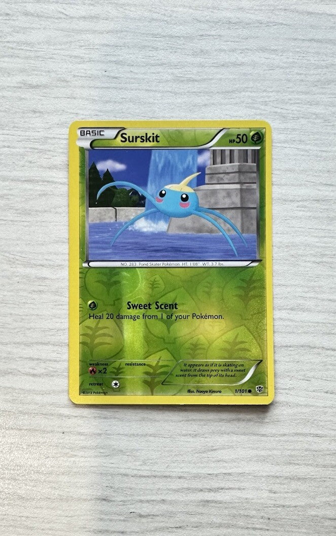 Surskit Pokemon Reverse Holo Grass Card Year 2013 (6385)