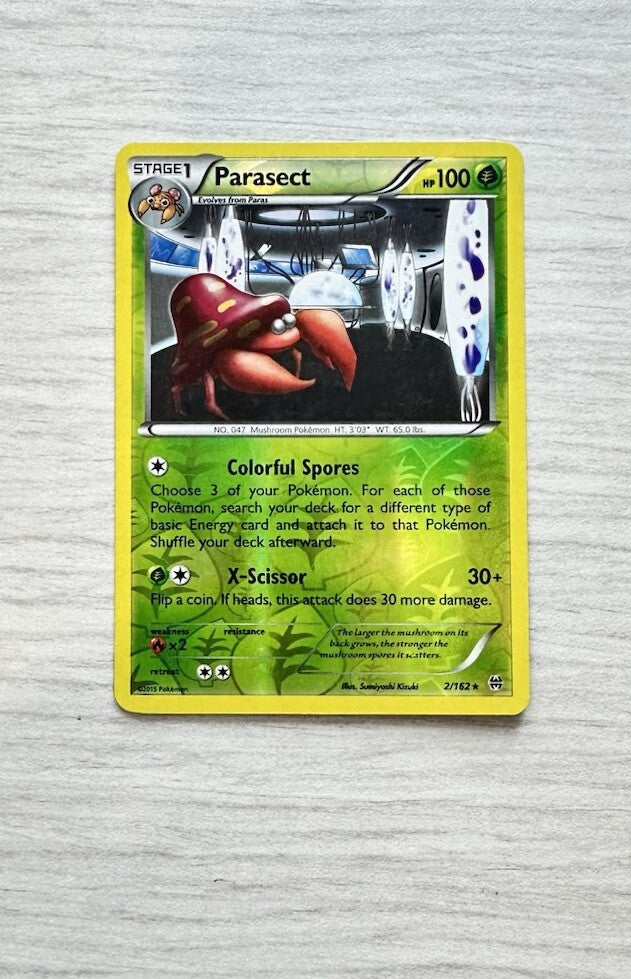 Parasect Pokemon Reverse Holo Grass Card Year 2015 (6385)