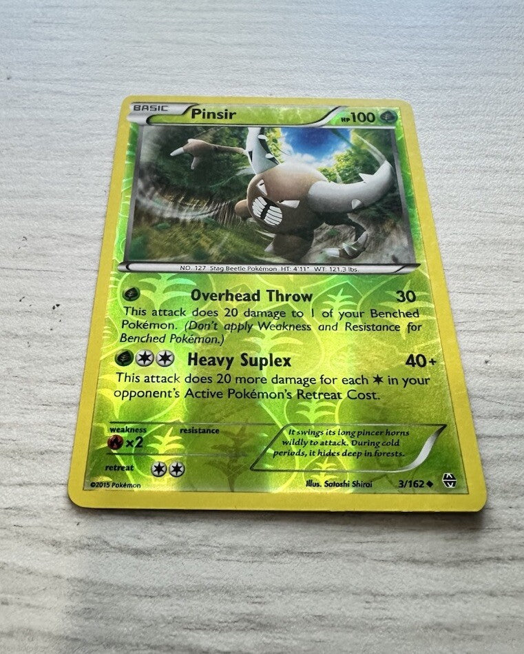 Pinsir Pokemon Reverse Holo Grass Card Year 2015 (6385)