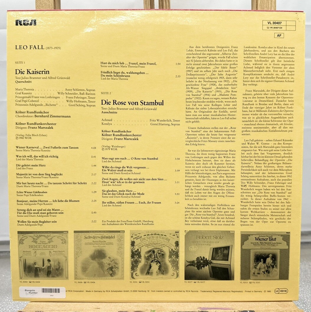 Leo Fall Die Kaiserin Marszalek German RCA 1980 Record In Good Condition 6930