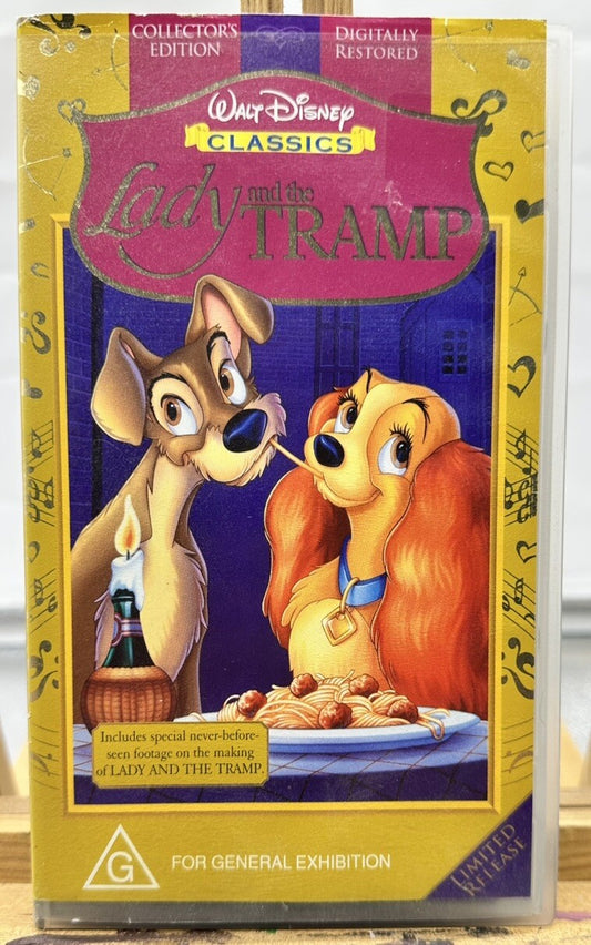Lady And The Tramp Walt Disney VHS In Good Condition - 8532