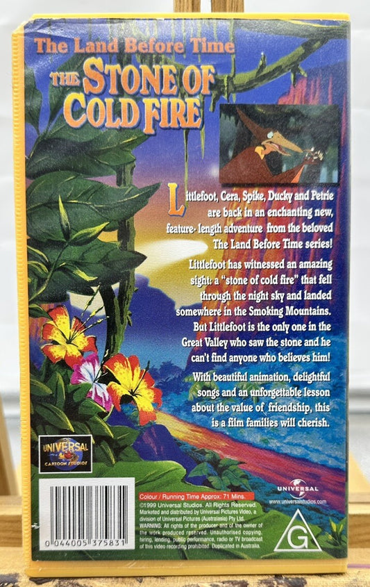 The Land Before Time The Stone Of Cold Fire 7  VHS In Good Condition - 8528