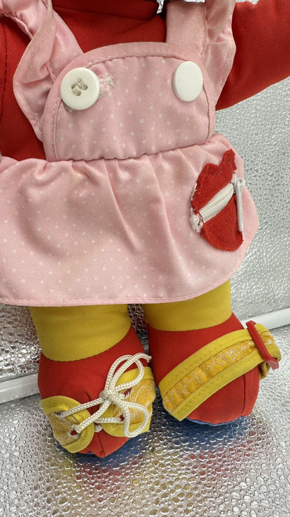 Vintage Minnie Mouse Learn To Dress Me Plush Educational Vinyl Head Disney 1989