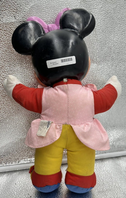 Vintage Minnie Mouse Learn To Dress Me Plush Educational Vinyl Head Disney 1989