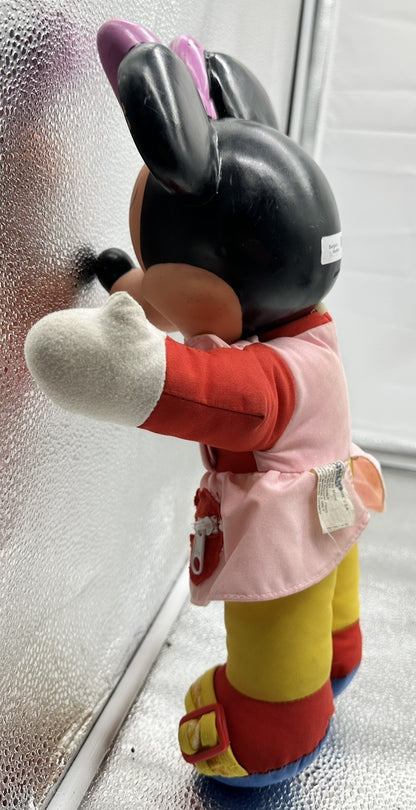 Vintage Minnie Mouse Learn To Dress Me Plush Educational Vinyl Head Disney 1989