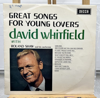 Great Songs For Young Lovers, David Whitfield Vinyl Record In Ok Condition 7385