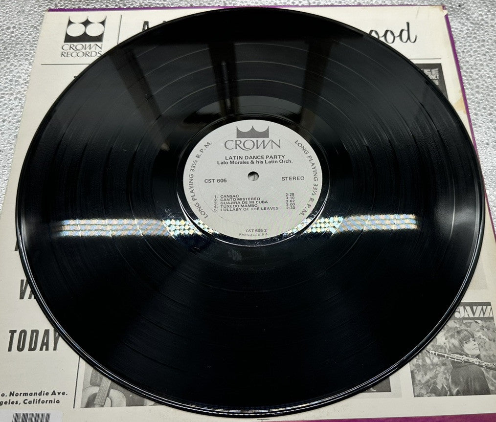 LALO MORALES - LATIN DANCE PARTY - CROWN Vinyl Record In Ok Condition 7388