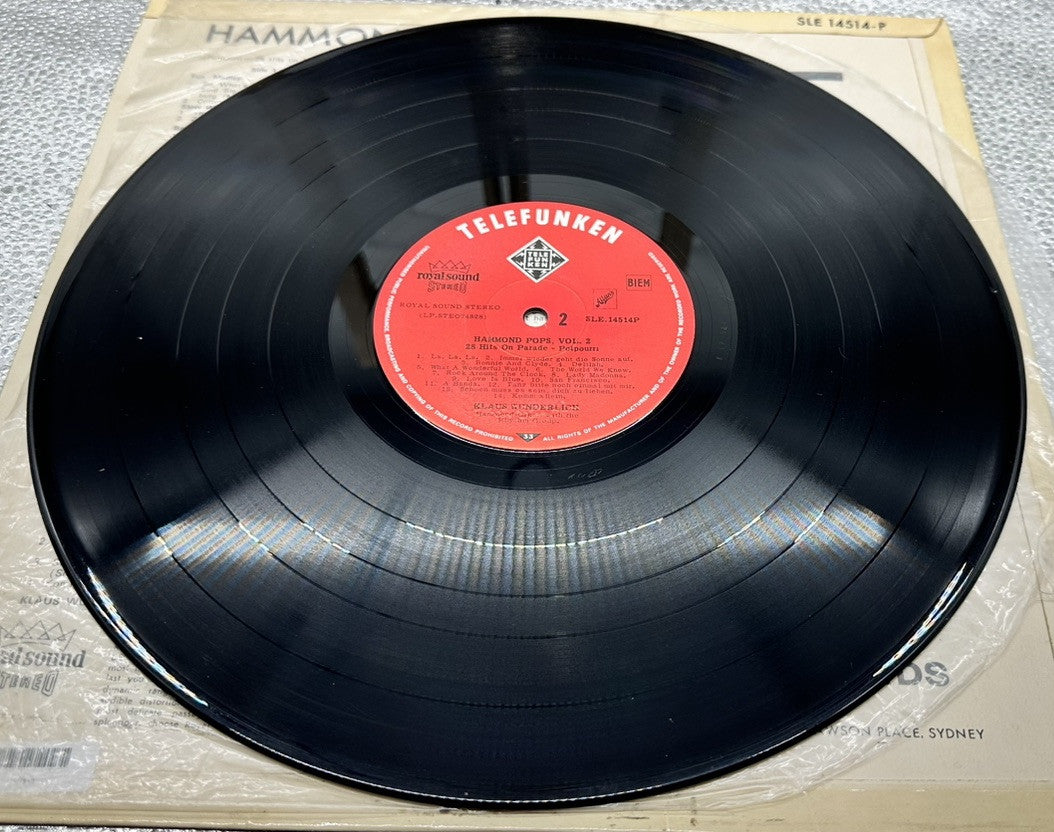 Klaus Wunderlich Hammond Pops 2 Vinyl Record In  Good Condition 7419