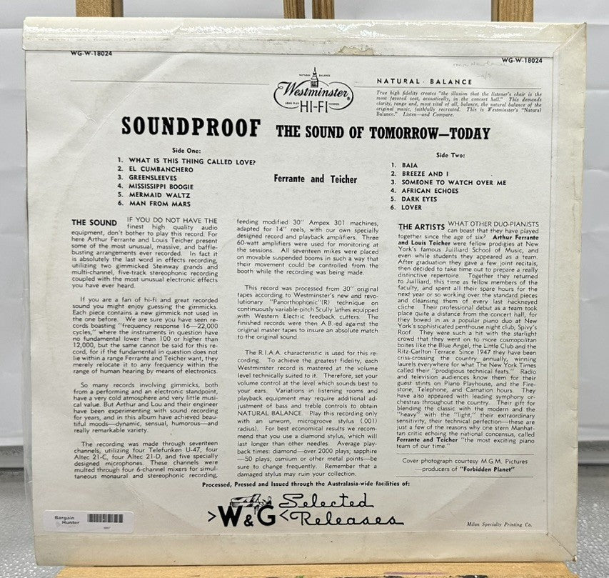 Soundproof : The Sound Of Tomorrow Today ! Record In Good Condition 6907