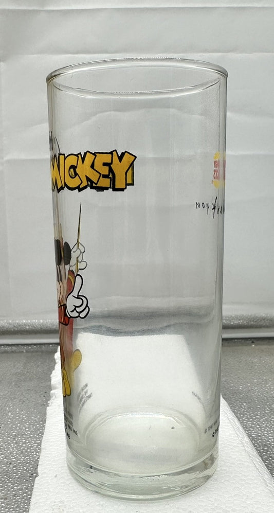 Hungry Jacks Mickey Mouse 65th Birthday Glass In Good Condition 9cm -8462/8461