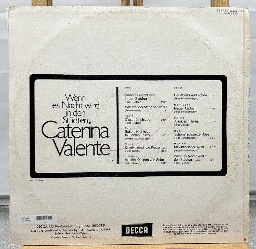 Caterina Valente : Wenn Es Nacht Wird In Den Städten. Record In GC 6890
