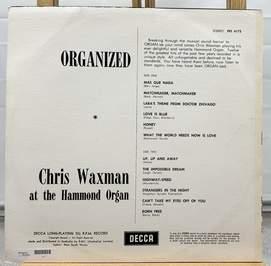 Organized : Chris Waxman At The Hammond Organ Record In Good Condition 6955