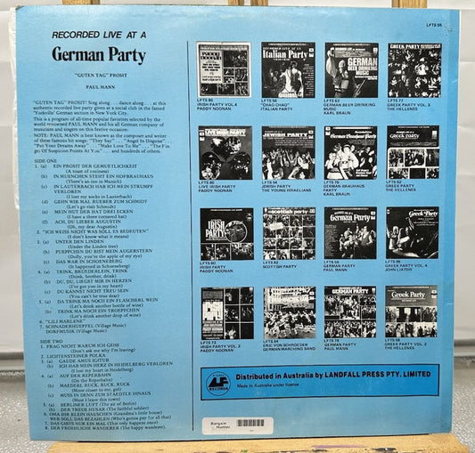 PAUL MANN, Recorded Live At A German Party, Polka Music, Tifton Record 7297