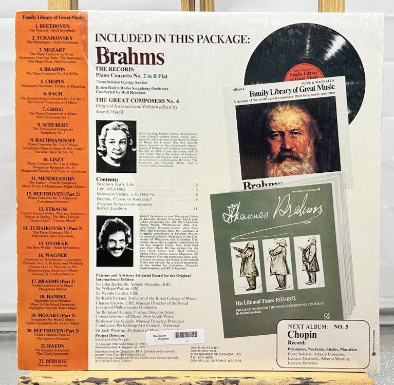 Family Library Of Great Music Album 4 : Brahms Record In Good Condition 7337