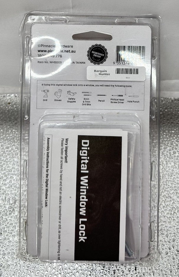 Pinnacle Silver Digital Window Lock 2Pcs 3-Digit Combination Code secure safety