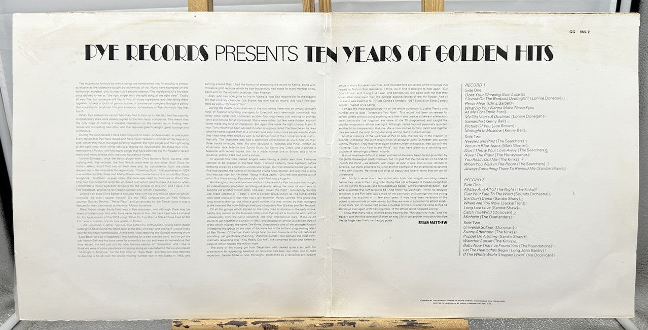 Pye Records Presents Ten Years Of Golden Hits Record In Good Condition 7580