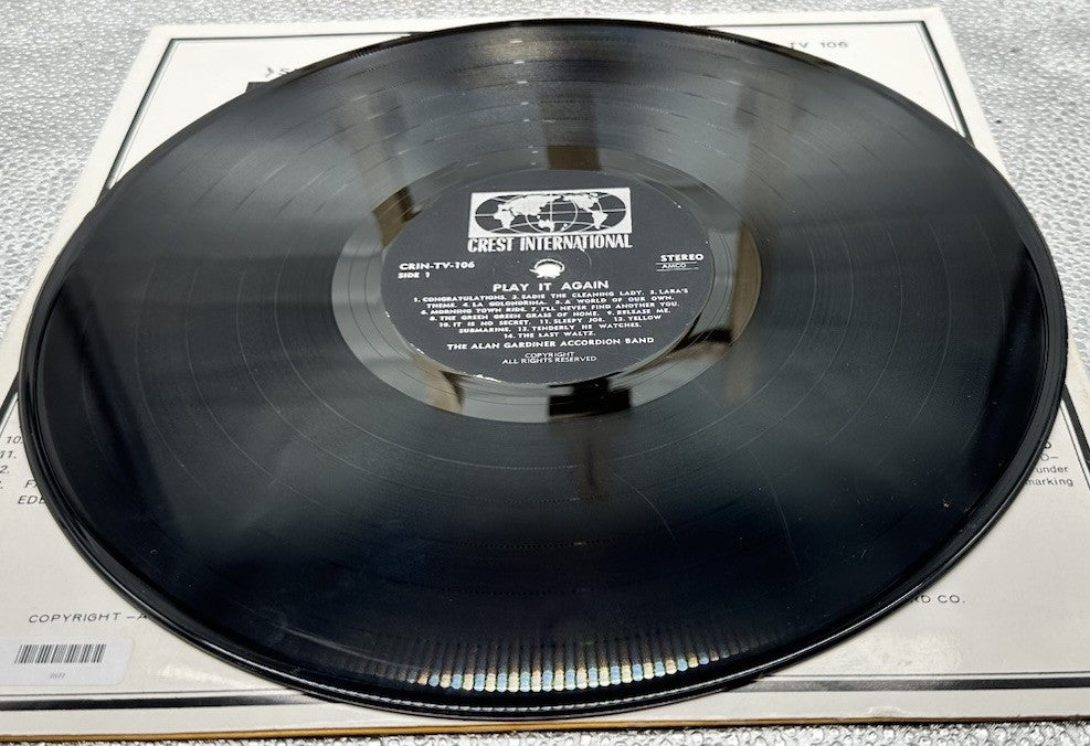 Alan Gardiner Accordion Band - Play It Again Record In Good Condition 7577