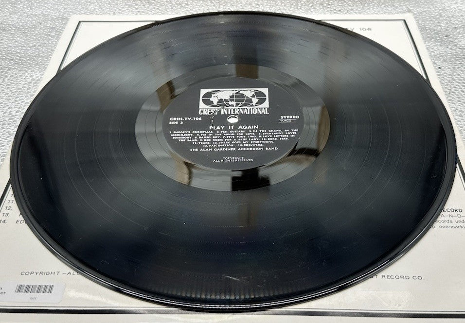 Alan Gardiner Accordion Band - Play It Again Record In Good Condition 7577