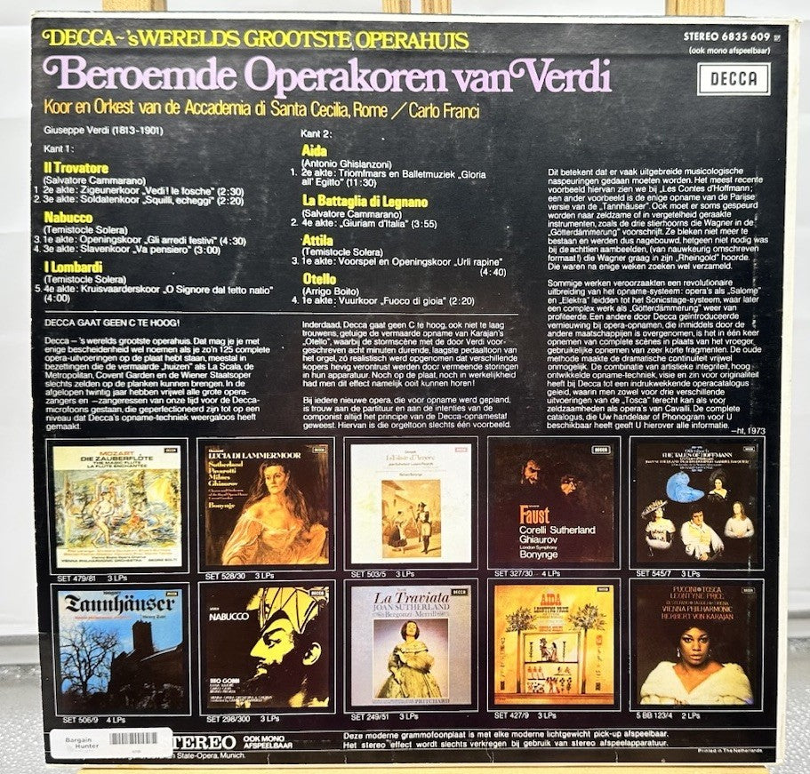 Giuseppe Verdi – Beroemde Operakoren Van Verdi Record In Good Condition 6769