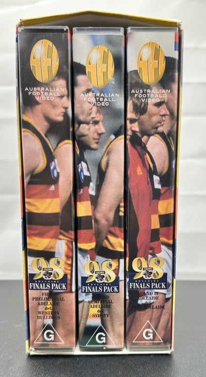 Adelaide Crows 1998 Finals Pack 3 VHS Box Set In Good Condition - 8613