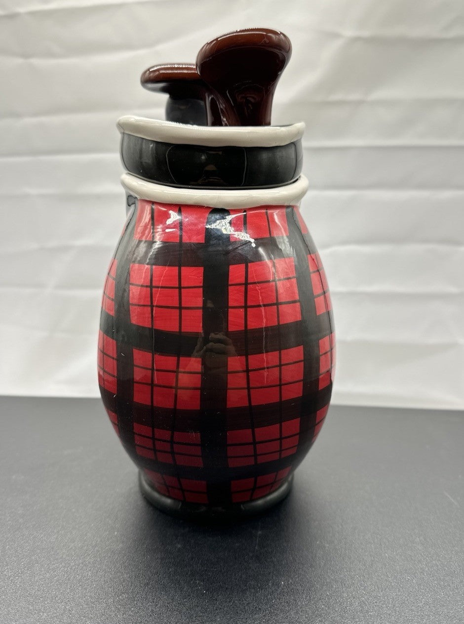 Golf Club Bag Cookie Jar Ceramic Walkers Scotland Vintage Novelty In GC 8616