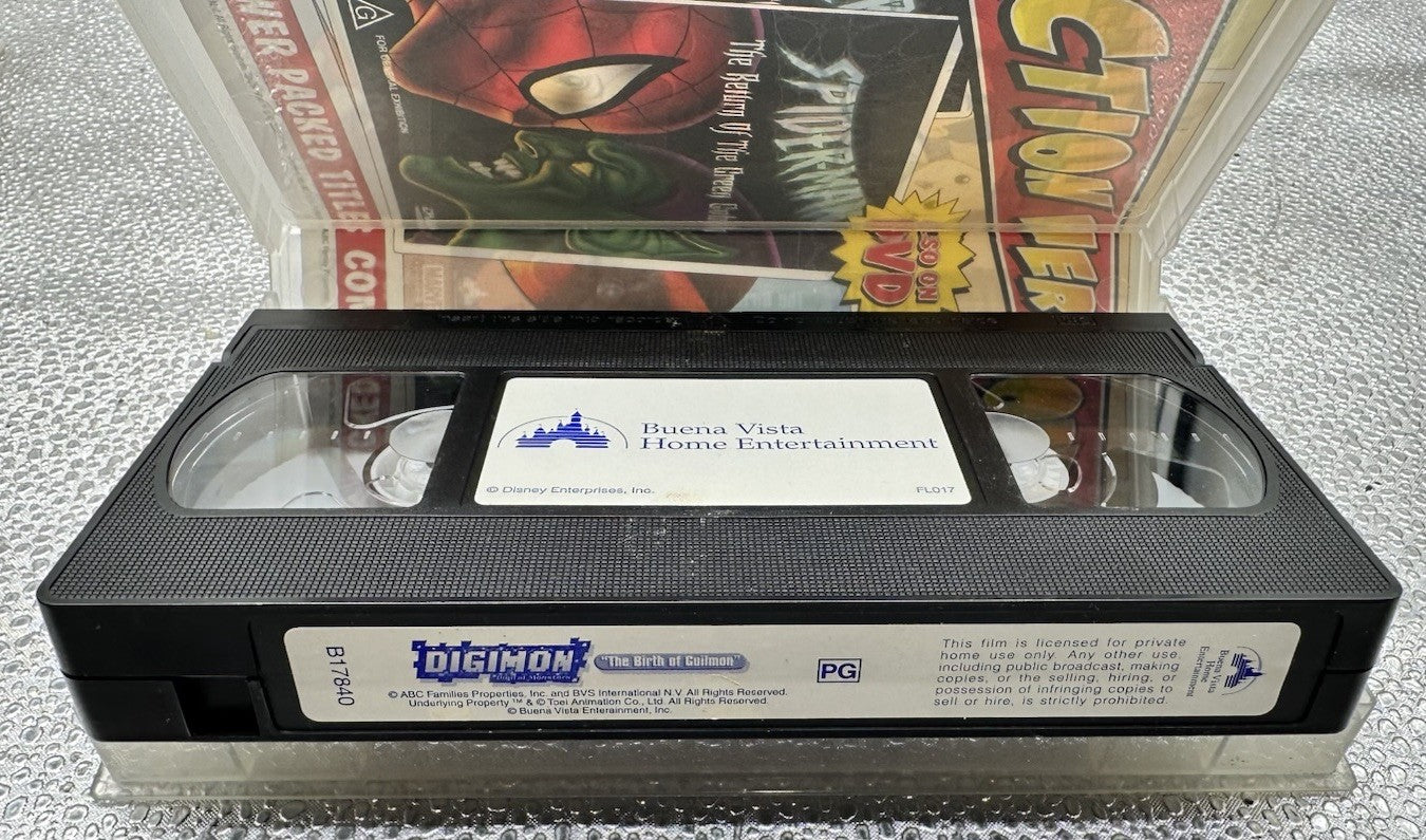 Digimon Digital Monsters " The Birth Of Guilmon" ~ VHS In Good Condition - 8721