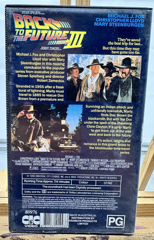 Back To The Future Part III - VHS Video Cassette Tape - CIC Video 8880