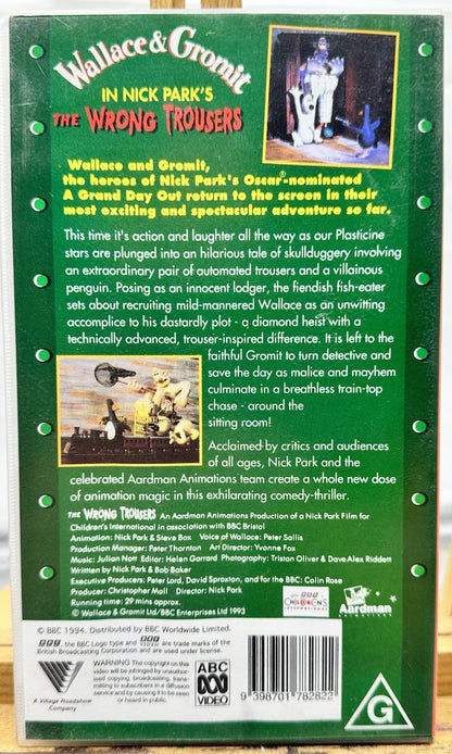 Wallace And Gromit In Nick Park's The Wrong Trousers VHS In Good Condition 8631