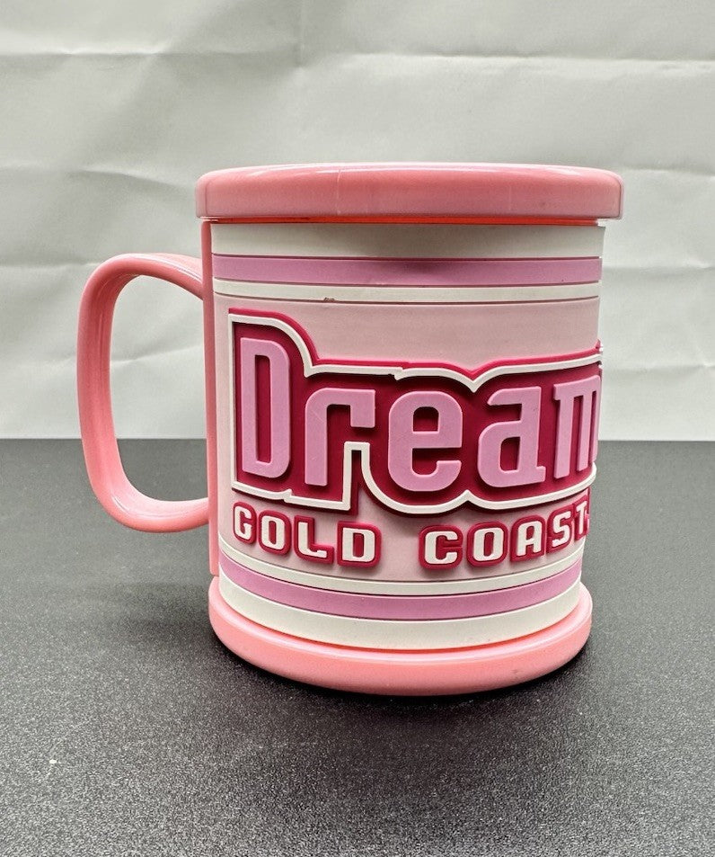 Dreamworld Gold Coast Souvenir Plastic Mug Cup Pink Colour In Good Condition8845