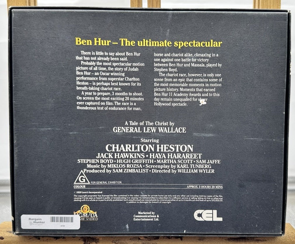 Ben-Hur Betamax Tapes MGM Rated G Charles Heston In Good Condition 8796