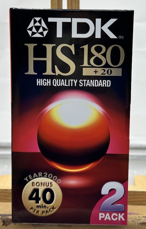 2000 Promo 2 x TDK HS180 X 2 40 min bonus Pack blank Vhs tapes New sealed 8753