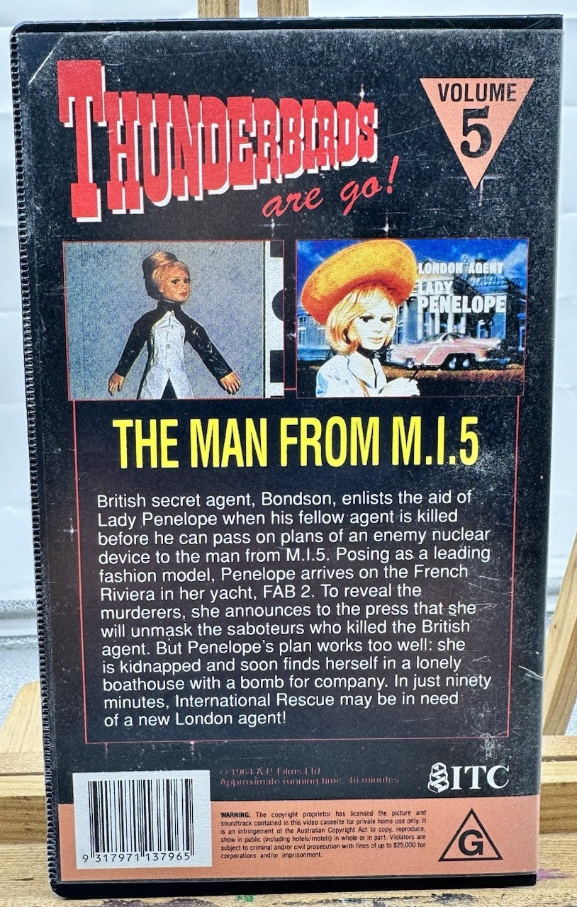 Thunderbirds The Man From M.I.5 Volume 5 VHS Tape In Good Condition 8910