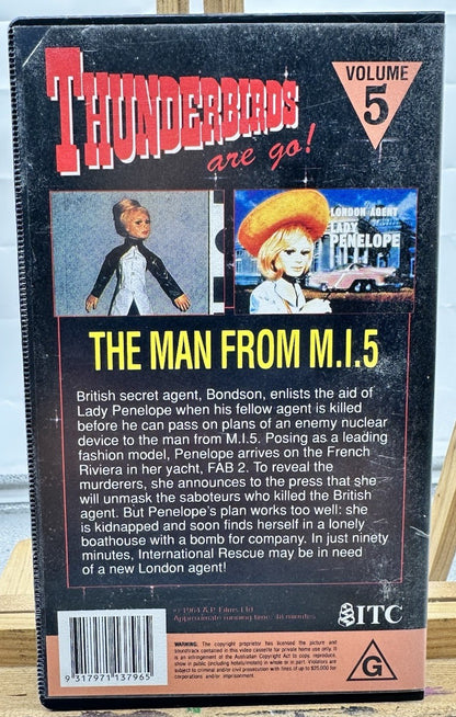 Thunderbirds The Man From M.I.5 Volume 5 VHS Tape In Good Condition 8910