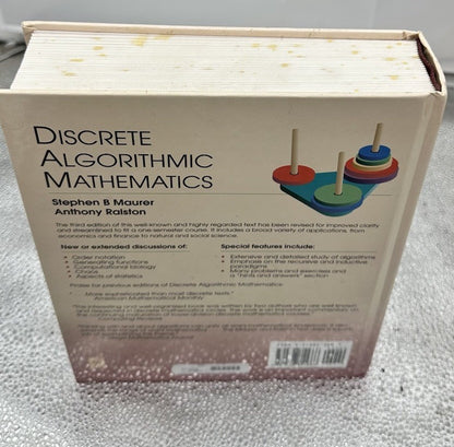 Discrete Algorithmic Mathematics Hardcover Stephen B., Ralston, A Textbook 8740