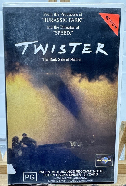 Twister EX-Rental VHS Tape In OK Condition Damaged Case 8881