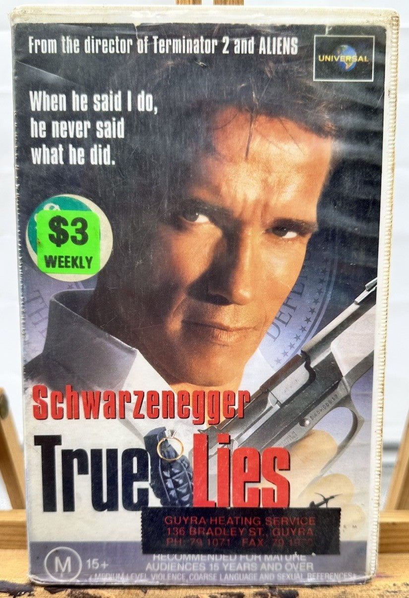 True Lies : AArnold Schwarzenegger EX-Rental VHS Tape OK Cond Damaged Case 8948
