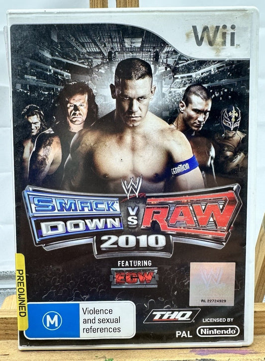 WWE Smack Down Vs Raw 2010 Featuring ECW PAL Nintendo Wii Complete Game 8783